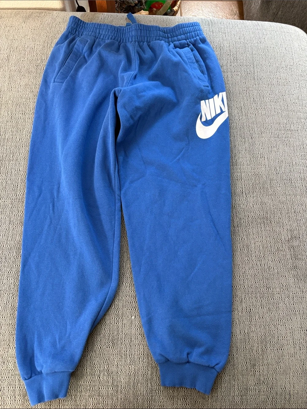 Nike Kids Royal Blue Fleece Joggers with White Logo